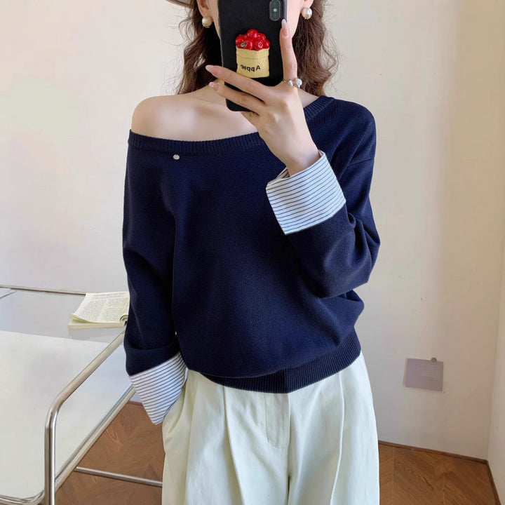 Damen lässiger Pullover mit abnehmbarem Innenarm Drune