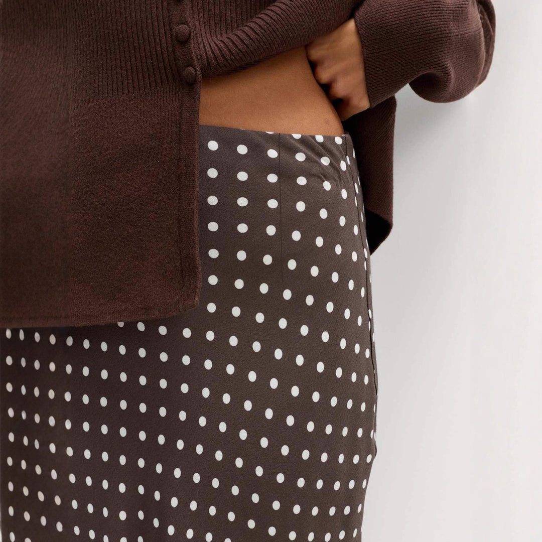 Damen Fließender Maxirock mit Polka-Dots Drune