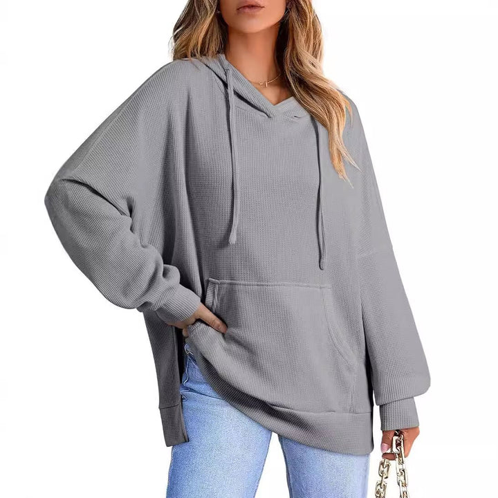 Damen oversized Kapuzenpullover aus Waffelpiqué Drune