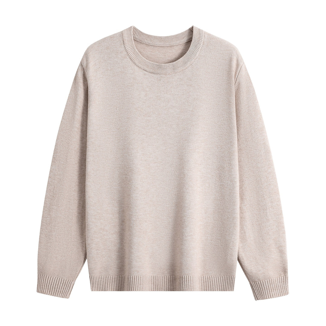 Unisex Oversize Rundhals-Pullover aus schwerer Baumwollmischung mit gerippten Bündchen Drune