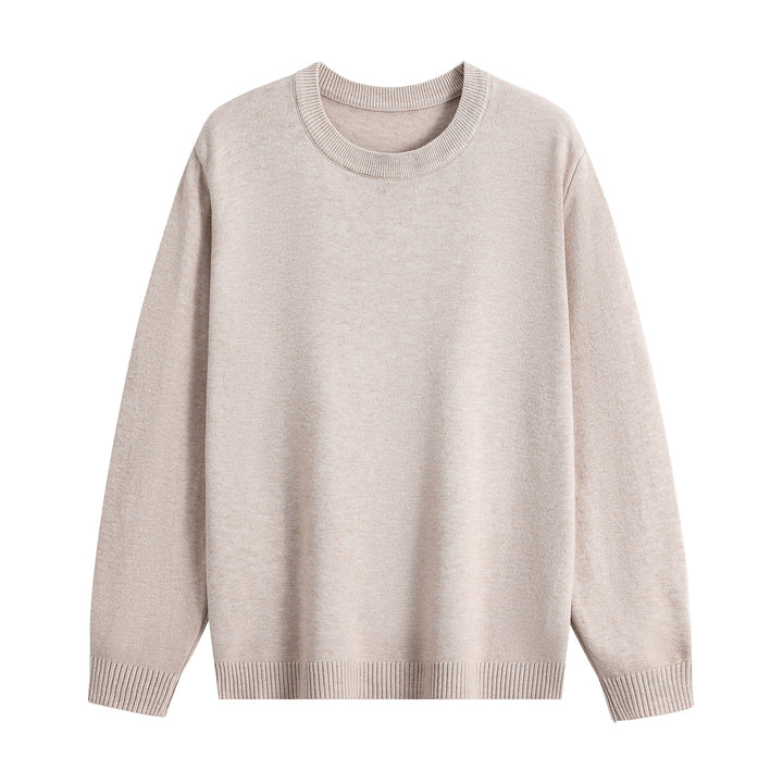 Unisex Oversize Rundhals-Pullover aus schwerer Baumwollmischung mit gerippten Bündchen Drune