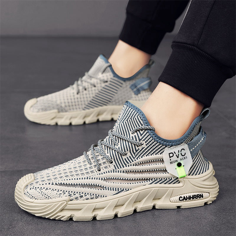 Herren leichte gestrickte Trail‑Sneaker mit sockenähnlichem Einstieg und stoßdämpfender Profilsohle Drune
