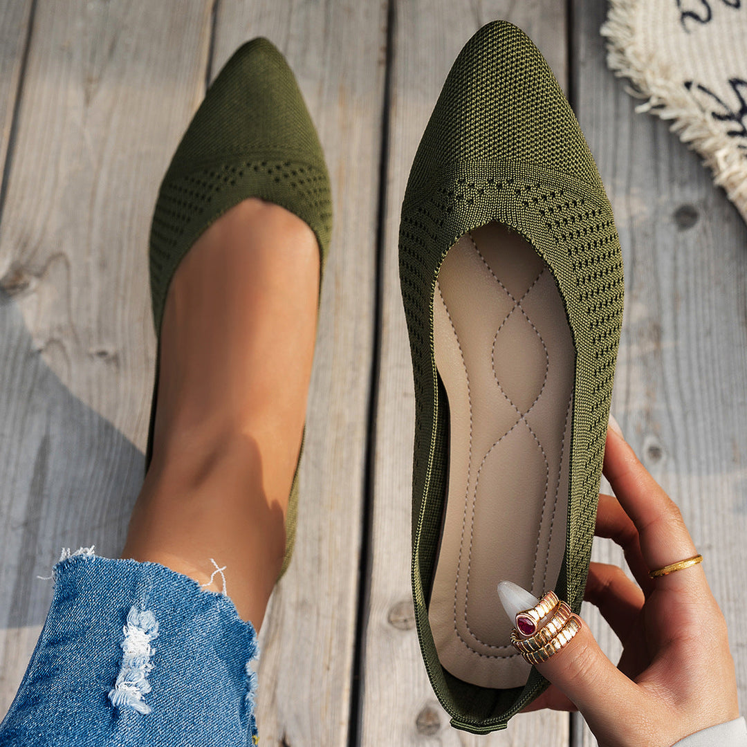 Damen Ballerinas mit kreativem Hahnentrittmuster und flexiblem Fußbett Drune