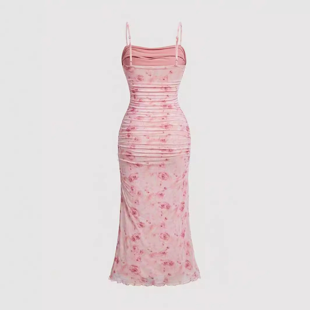 Damen Maxikleid mit raffinierten Rüschendetails Drune