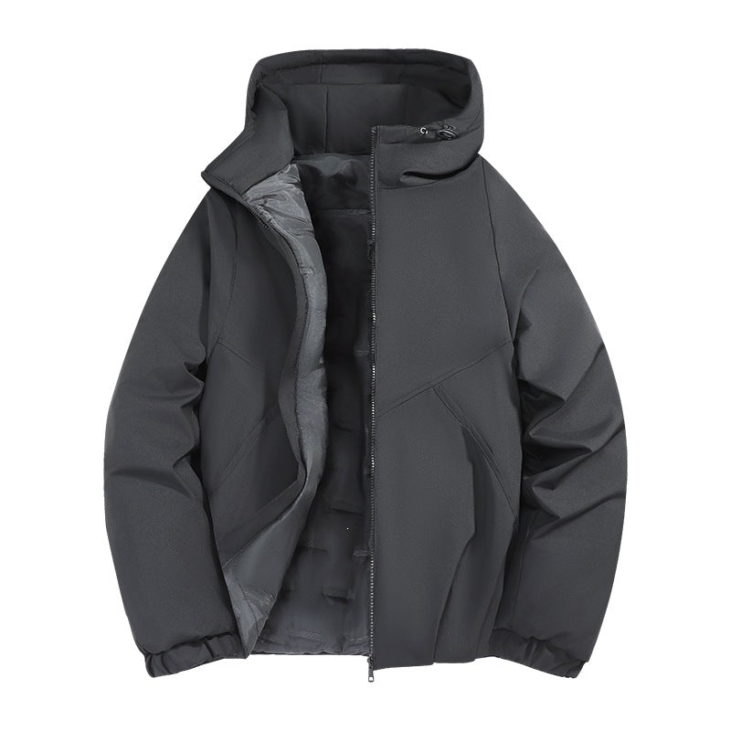 Herren Wattierte Übergangsjacke mit Kapuze, wind- und wasserabweisender Hülle & minimalistischer Stepp-Optik Drune