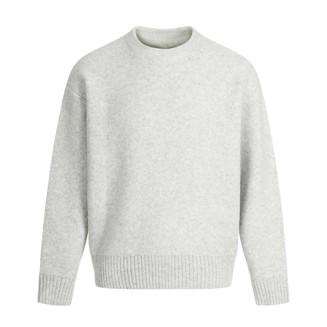 Unisex Großer Rundhalspullover aus weichem Feinstrick mit geripptem Saum Drune