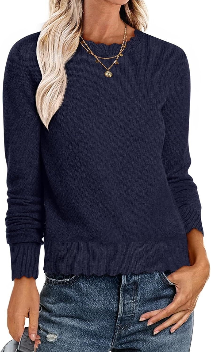 Damen Sweater mit Wellenkante Drune