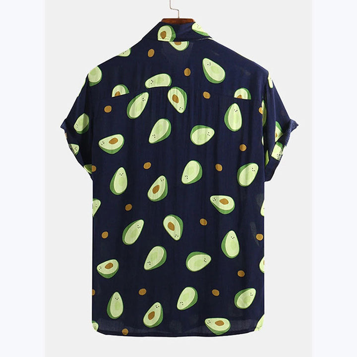 Herren Kurzarmhemd mit frischem Avocado-Muster Drune