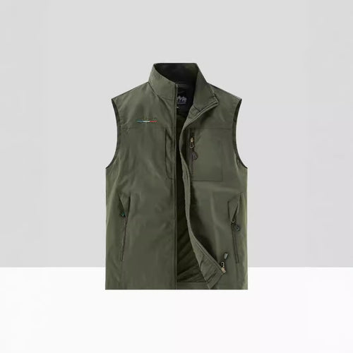 Herren Leichte Atmungsaktive Outdoor-Softshellweste mit Mesh-Innenfutter und Mehrfach-Reißverschlusstaschen Drune