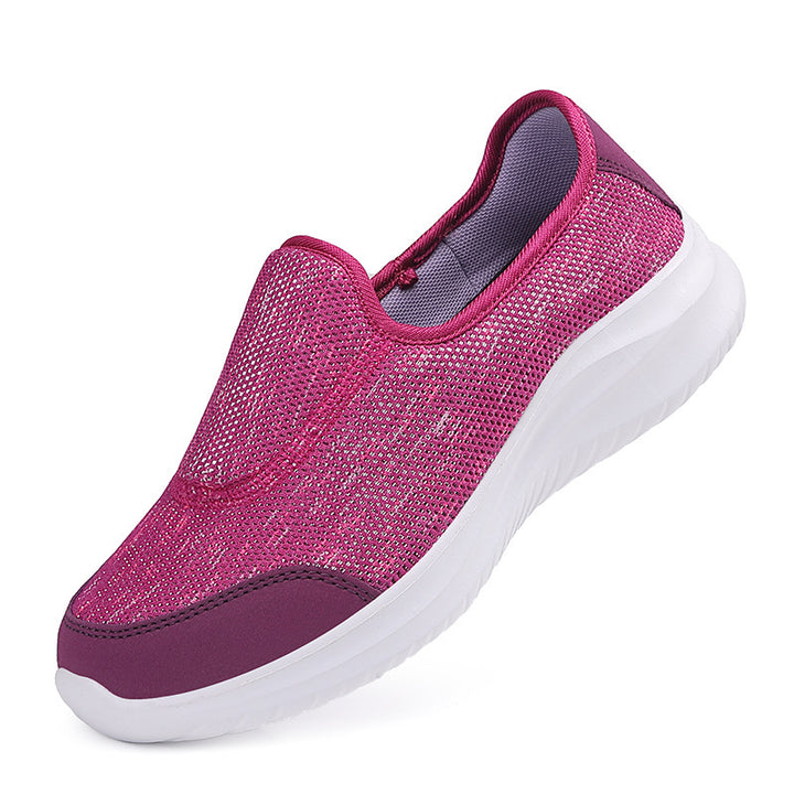 Damen nan eleganter Schlupfsneaker mit elastischen Zierbändern, atmungsaktiver Strickkonstruktion und gedämpfter Komfortlaufsohle Drune