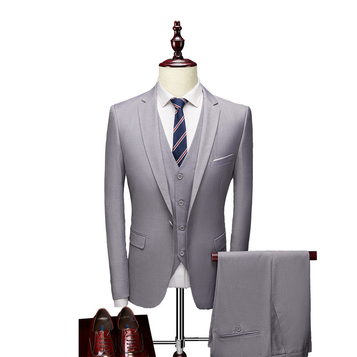 Herren Dreiteiliger Slim-Fit Businessanzug mit Weste und schmaler Silhouette Drune