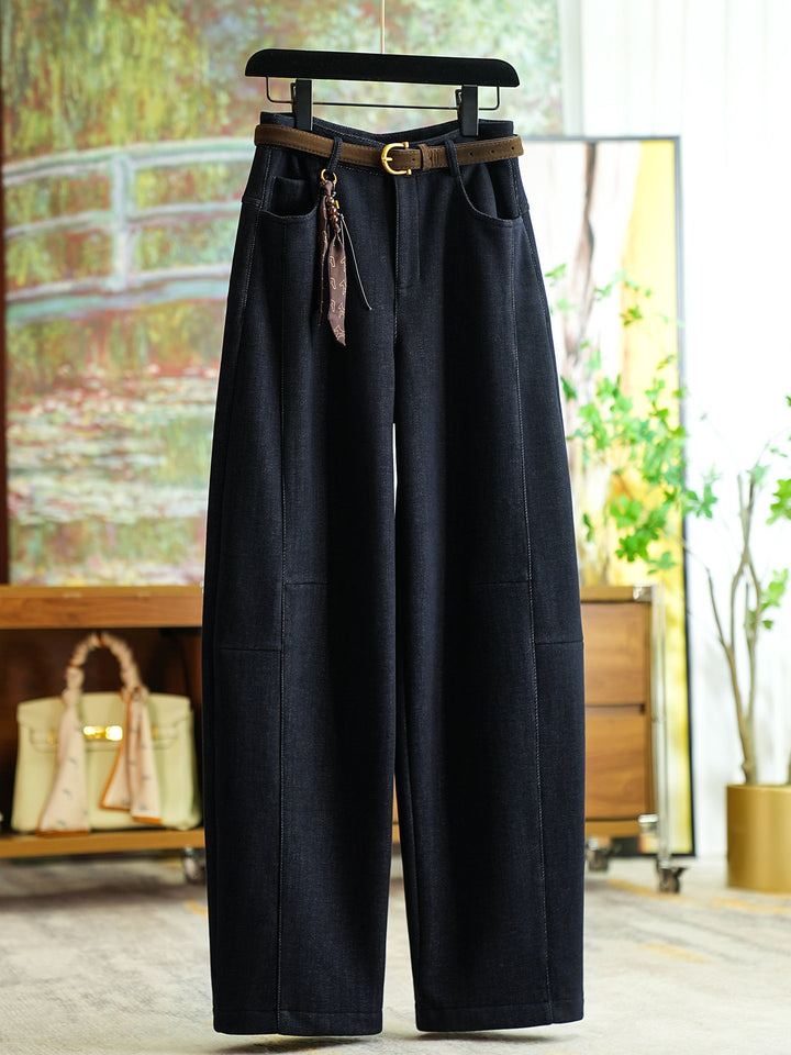 Damen Bequeme und modische Hose mit Gürtel Drune