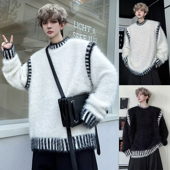 Herren Bequemer Grobstrickpullover mit Rundhalsausschnitt Drune