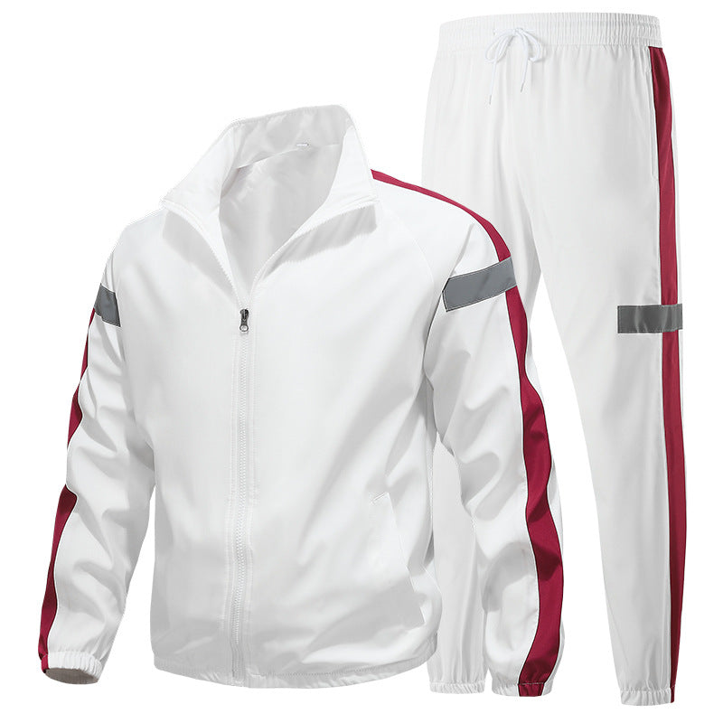 Herren Sportliches Trainingsanzug-Set mit Reißverschlussjacke, Jogginghose und reflektierenden Einsätzen Drune