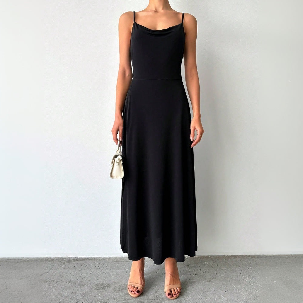 Damen Maxikleid mit raffiniertem Schlitz und verstellbaren Spaghettiträgern Drune