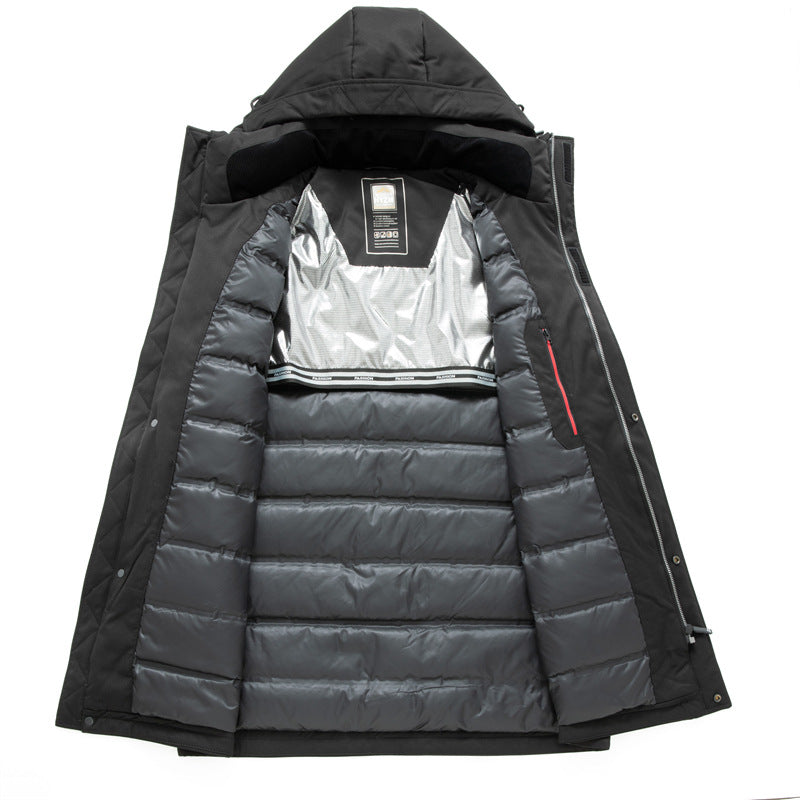Herren Wasserabweisender Thermoparka mit Kapuze und Mehrfachtaschen Drune