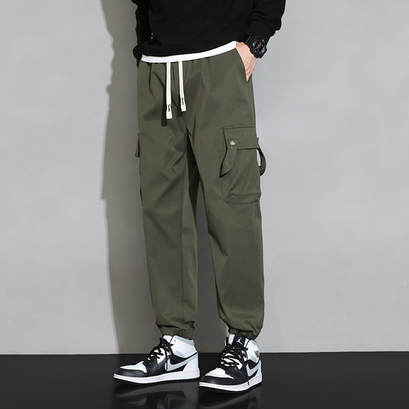 Herren Cargo‑Jogginghose mit Multifach‑Taschen, Kordelzug und elastischem Beinabschluss Drune