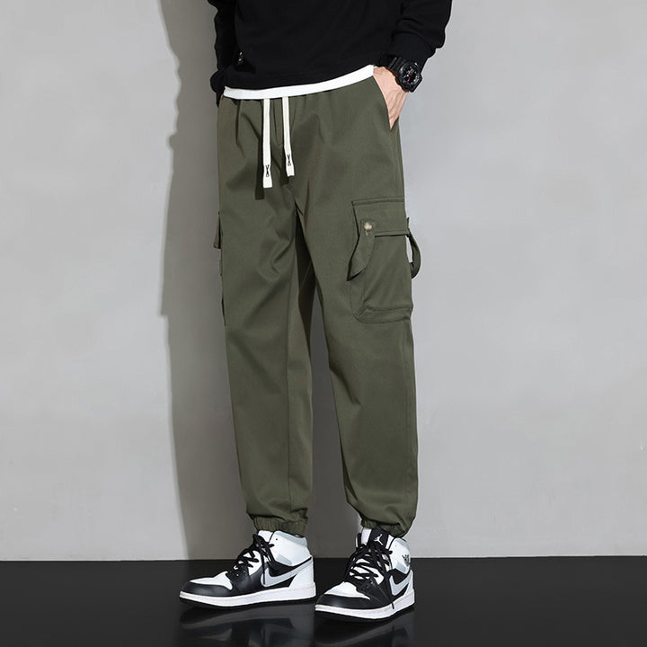 Herren Cargo‑Jogginghose mit Multifach‑Taschen, Kordelzug und elastischem Beinabschluss Drune