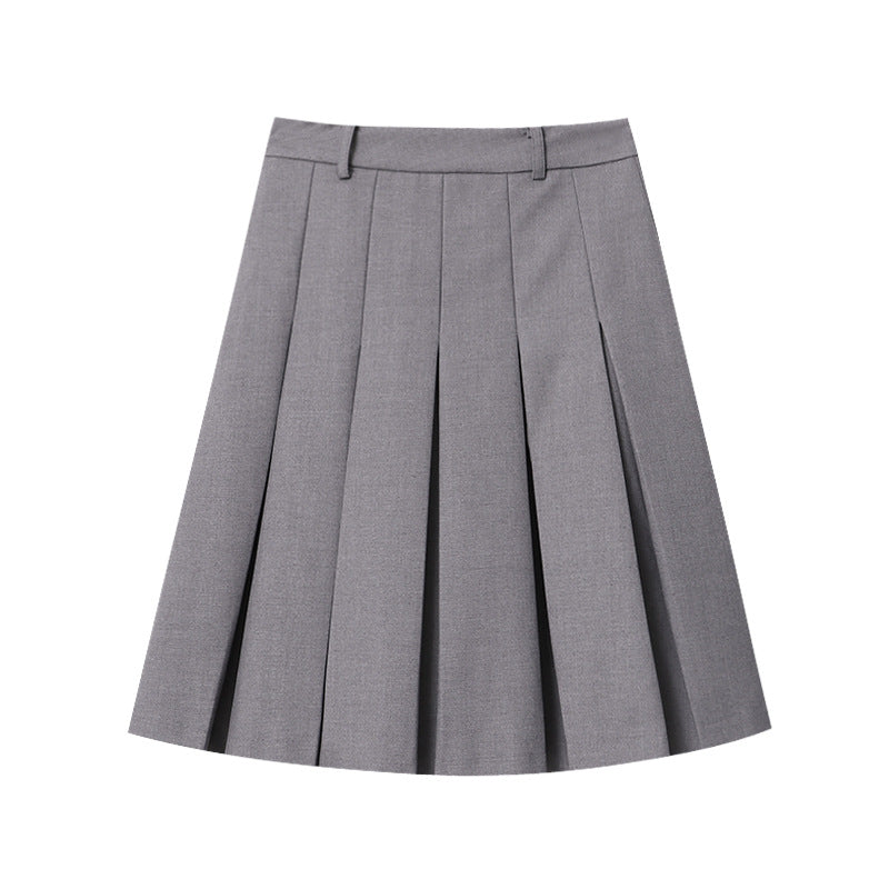 Damen eleganter Midirock mit Faltenwurf und hoher Taillenlinie Drune