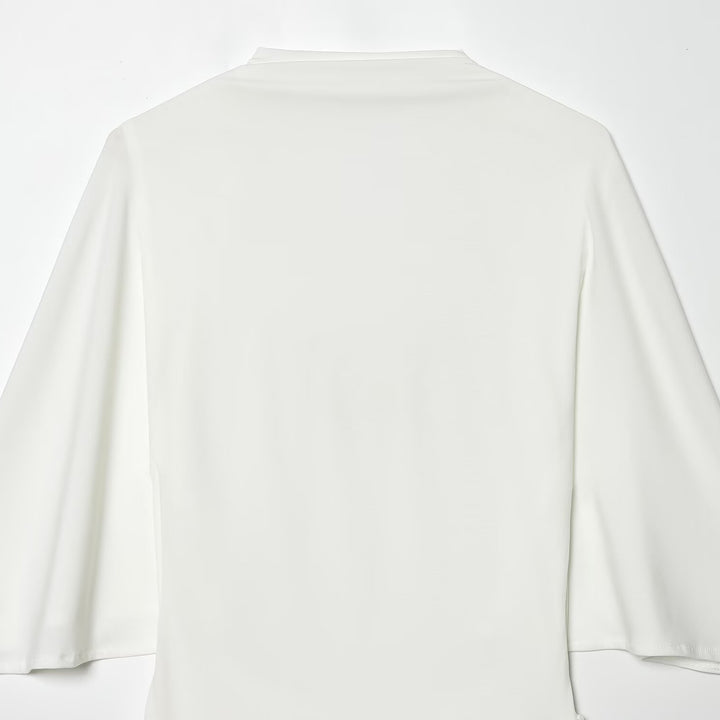 Damen elegantes Oberteil mit geschwungenem Saum und funkelnden Applikationen Drune