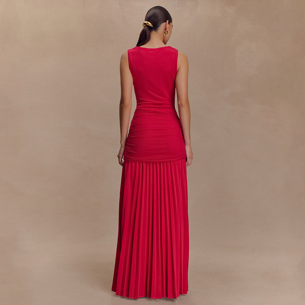 Damen Elegantes Maxikleid mit raffiniertem Wickeldetail Drune