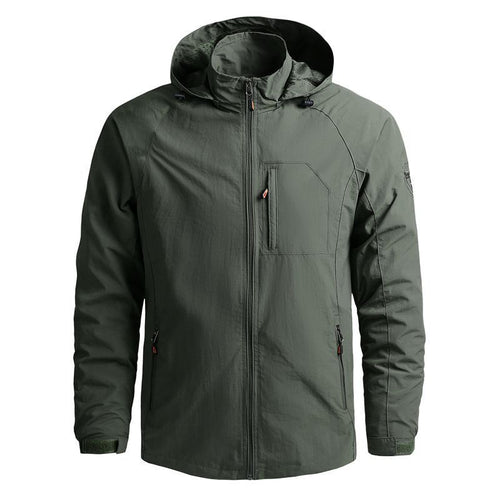 Herren Leichte Funktions-Kapuzenjacke im Fieldstil mit Brustfach Drune