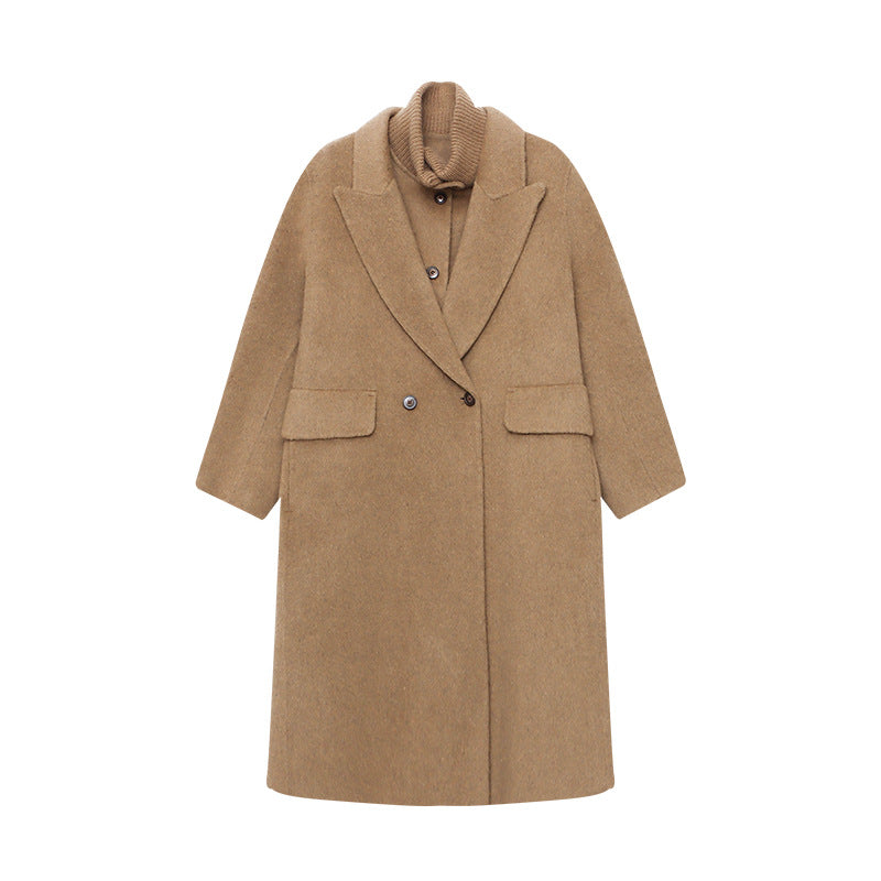 Damen eleganter Wollmantel mit doppelter Knopfleiste und oversized Schnitt Drune