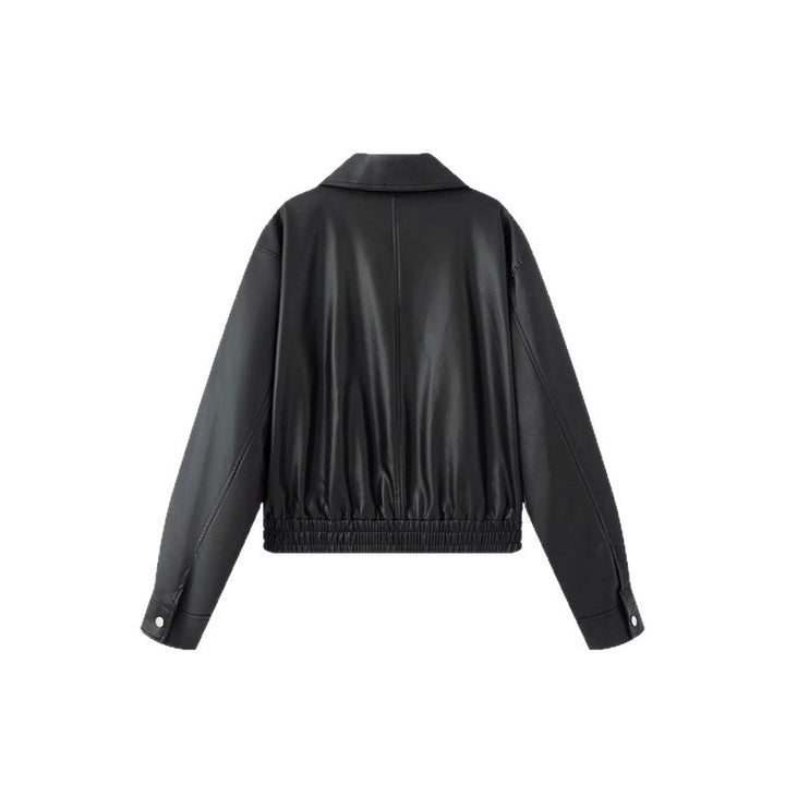 Damen modische Kunstlederjacke mit raffinierter Passform Drune