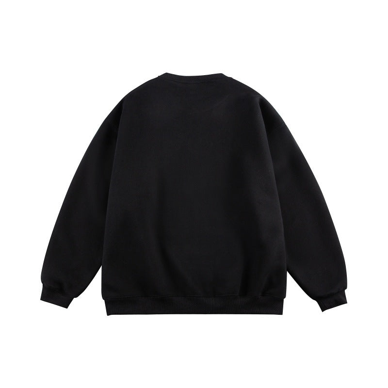Unisex Oversize-Kuschel-Sweatshirt mit großflächigem Typo-Print und weichem Fleece-Innenfutter Drune