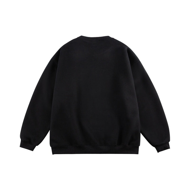 Unisex Oversize-Kuschel-Sweatshirt mit großflächigem Typo-Print und weichem Fleece-Innenfutter Drune