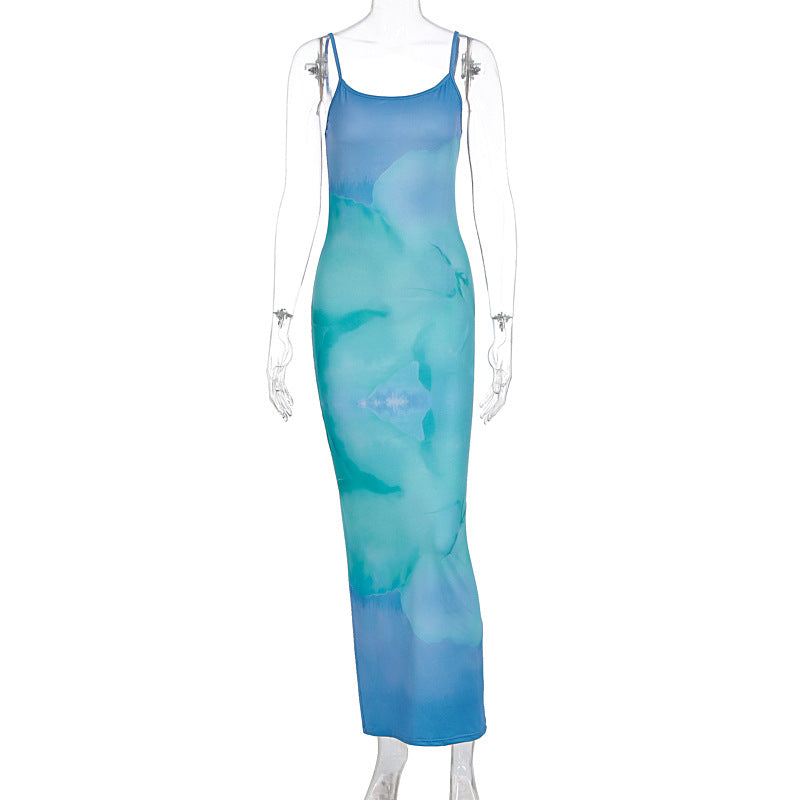 Damen Maxikleid im eleganten Fluid-Design mit feinen Spaghettiträgern Drune