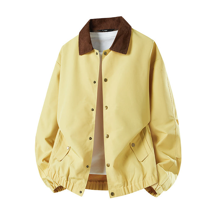 Herren Kurz geschnittene Coachjacke mit Cordkragen, verdeckter Druckknopfleiste & elastischem Saum Drune