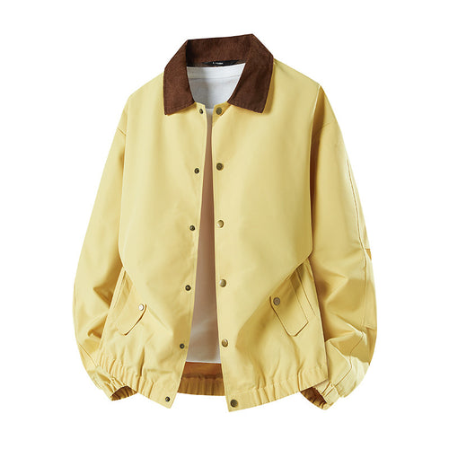 Herren Kurz geschnittene Coachjacke mit Cordkragen, verdeckter Druckknopfleiste & elastischem Saum Drune