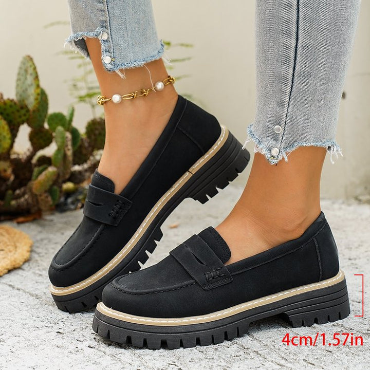 Damen Plateau-Loafer mit profilierter Gummisohle und Mokassin-Detail Drune