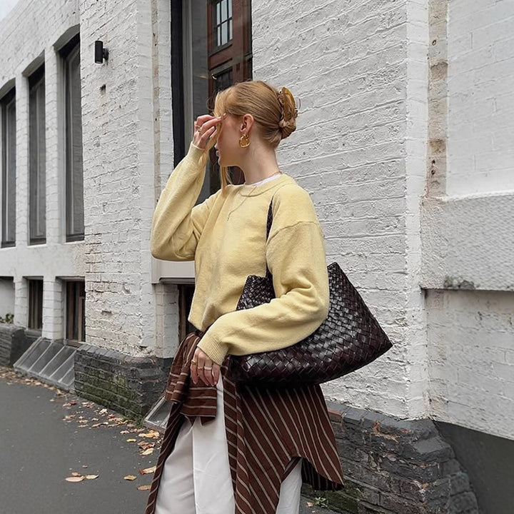 Damen Boxy Feinstrickpullover mit Raglanärmeln und geripptem Bündchen Drune