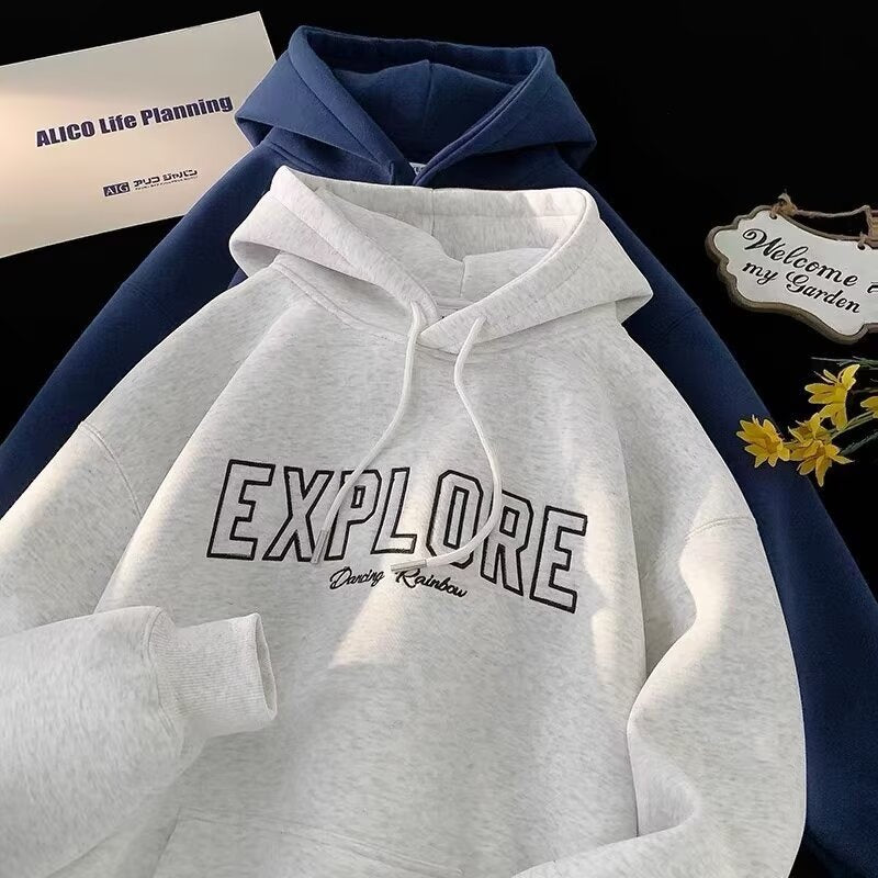 Unisex Oversized Kapuzenpullover mit Schriftzug Drune