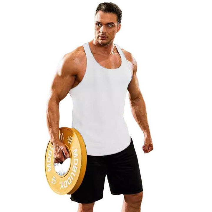 Herren nan atmungsaktives Muskelshirt mit rückenfreiem Schnitt Melange und schnelltrocknender Funktion Drune