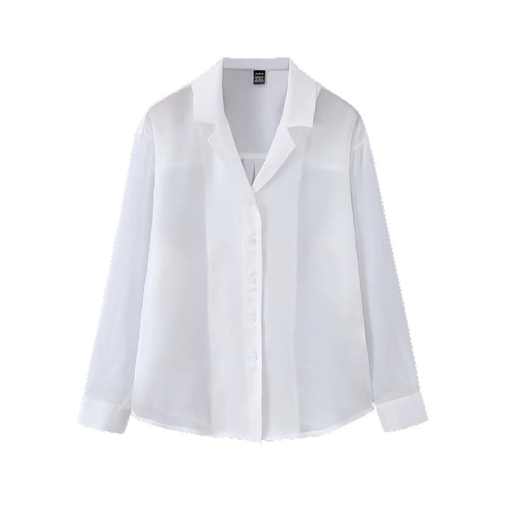 Damen Leichte Chiffon-Hemdbluse mit Oversize-Schnitt und Manschetten Drune