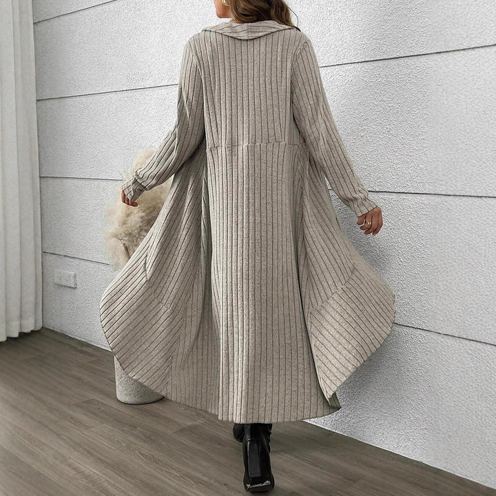 Damen Strickjacke mit asymmetrischem Saum und modischer Schnalle Drune