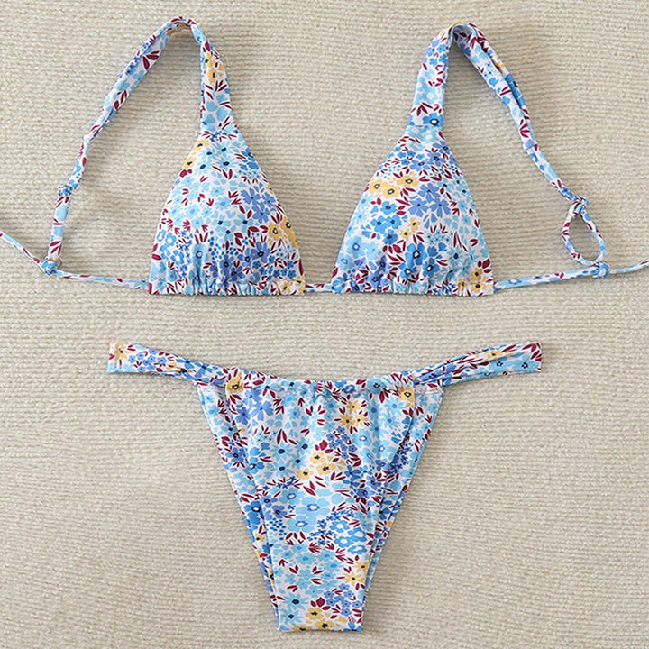 Damen Triangel-Bikini mit floralem Muster und verstellbaren Trägern Drune 1779790786