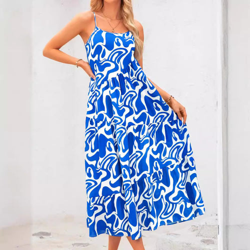 Damen Maxikleid mit verspieltem Schnitt und fließenden Volants Drune