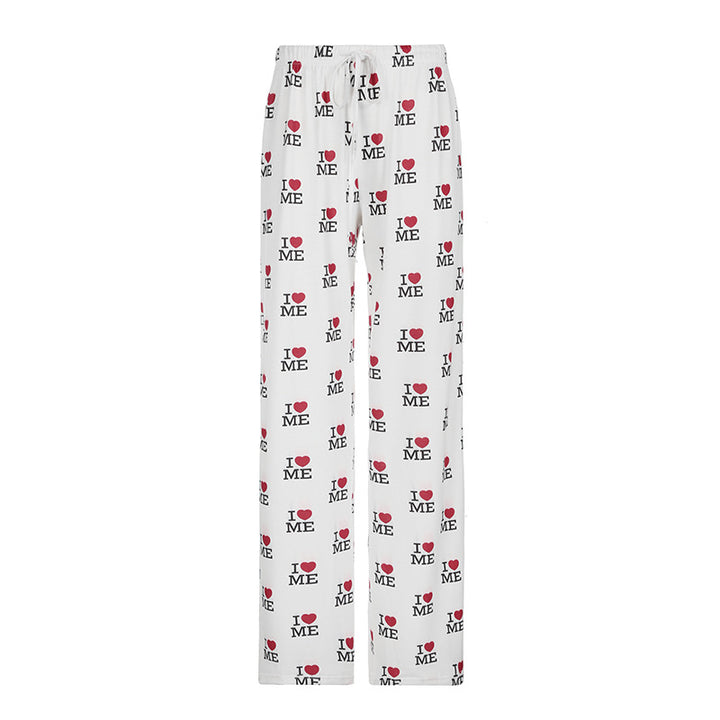 Damen lässige Druckhose mit elastischem Bund Drune