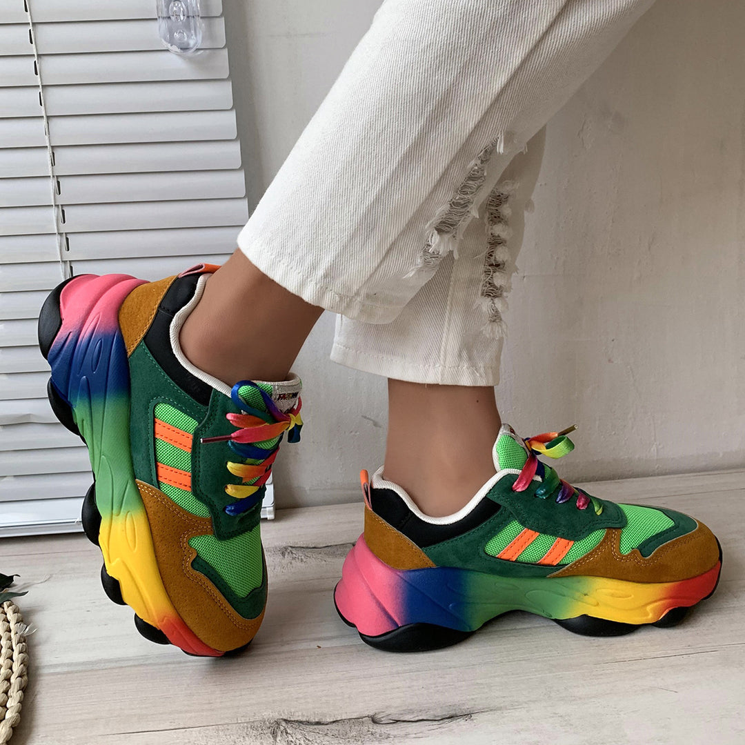 Damen Bunte Chunky Sport Sneakers Drune