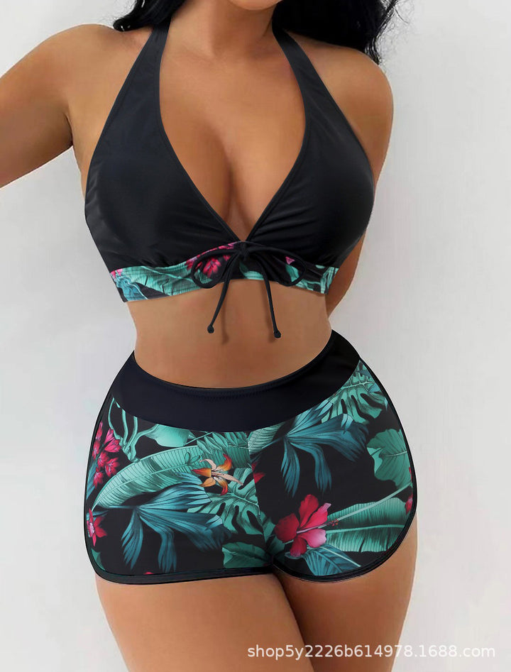 Damen Sportliches Bikini-Set mit floralem Muster Drune