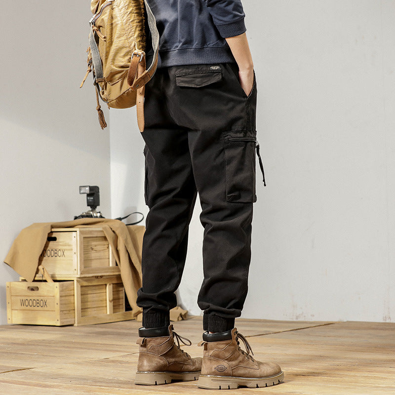 Herren funktionale Cargo-Jogginghose mit elastischem Bund und Reißverschluss-Taschen Drune