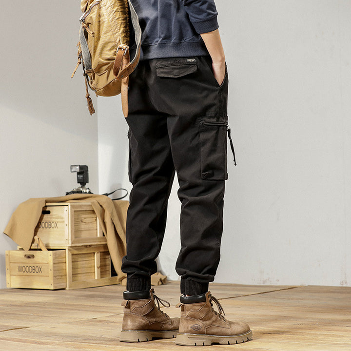 Herren funktionale Cargo-Jogginghose mit elastischem Bund und Reißverschluss-Taschen Drune