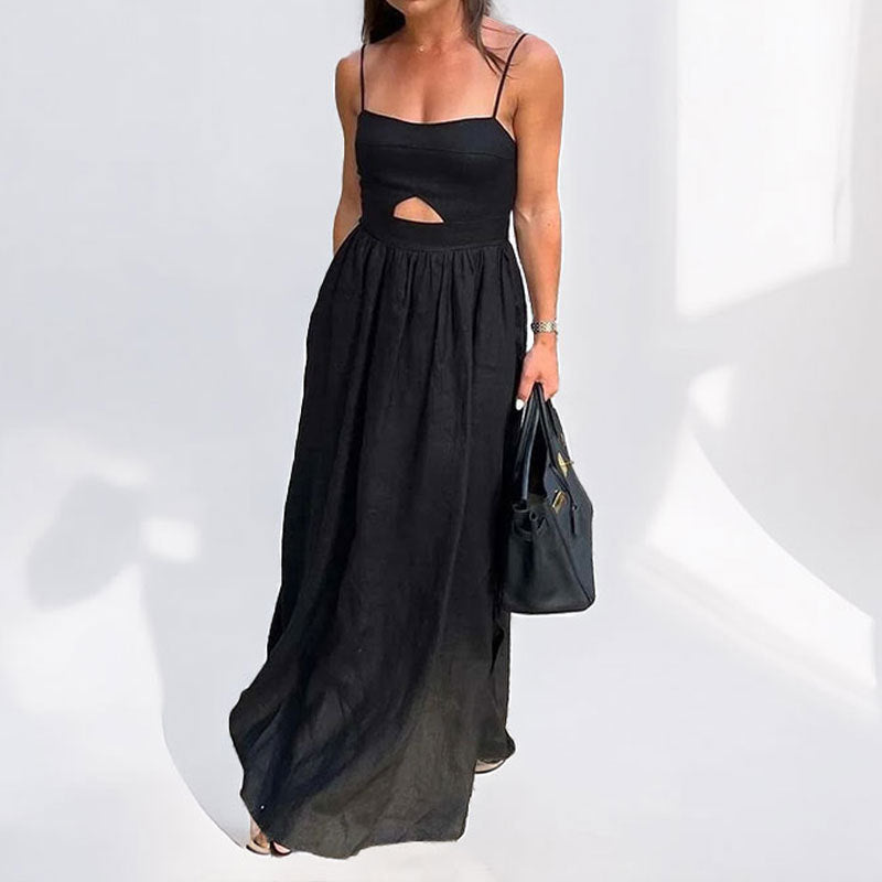 Damen Maxikleid mit schickem Cut-Out-Design und trägerlosem Oberteil Drune