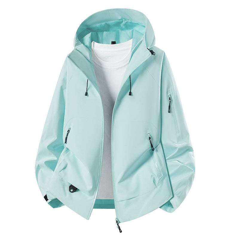 Herren Minimalistischer Softshell-Anorak mit verstellbarer Kapuze & verschweißten Zip-Taschen Drune