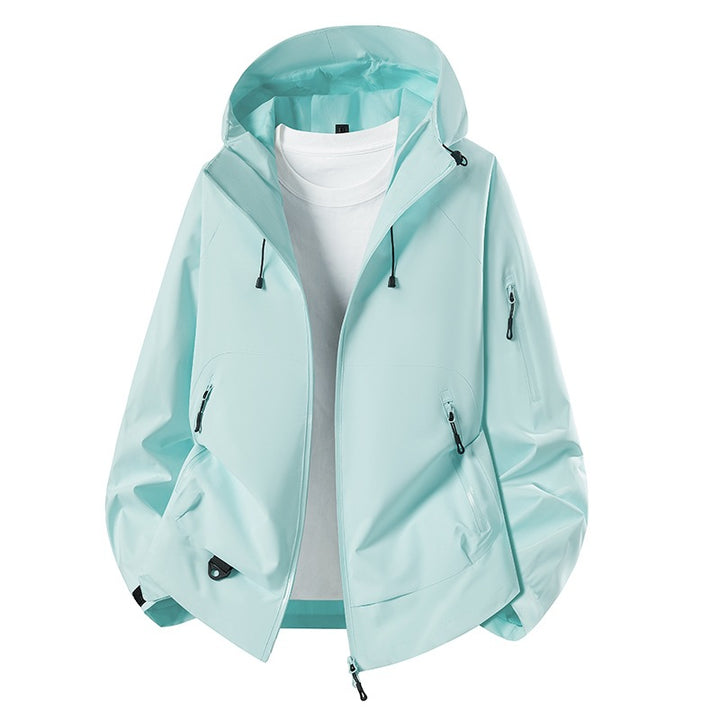 Herren Minimalistischer Softshell-Anorak mit verstellbarer Kapuze & verschweißten Zip-Taschen Drune