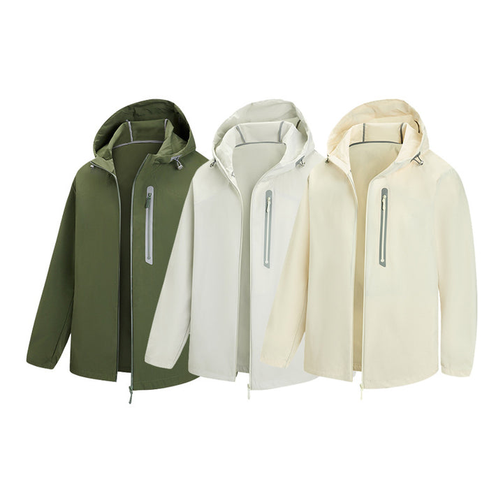 Herren Atmungsaktive Softshell-Kapuzenjacke mit wasserdichter Brusttasche und elastischem Saum Drune